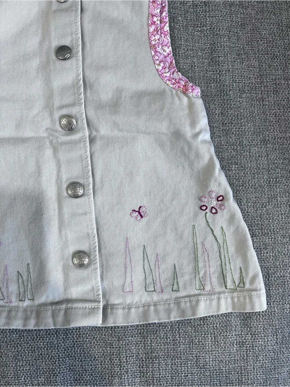 OshKosh B'gosh Cream Dress with Pink Floral Trim